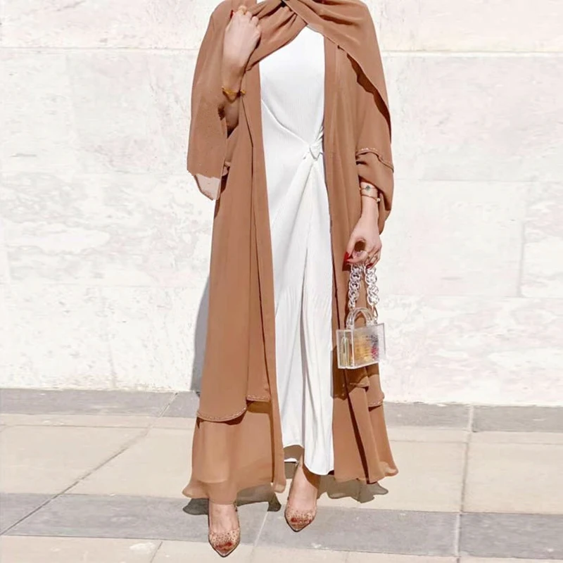 Big Discount 50% Off 2024 Fashion Abaya For Women Eid Ramadan Cardigan Open Abaya Scarf Muslimah Women Clothing