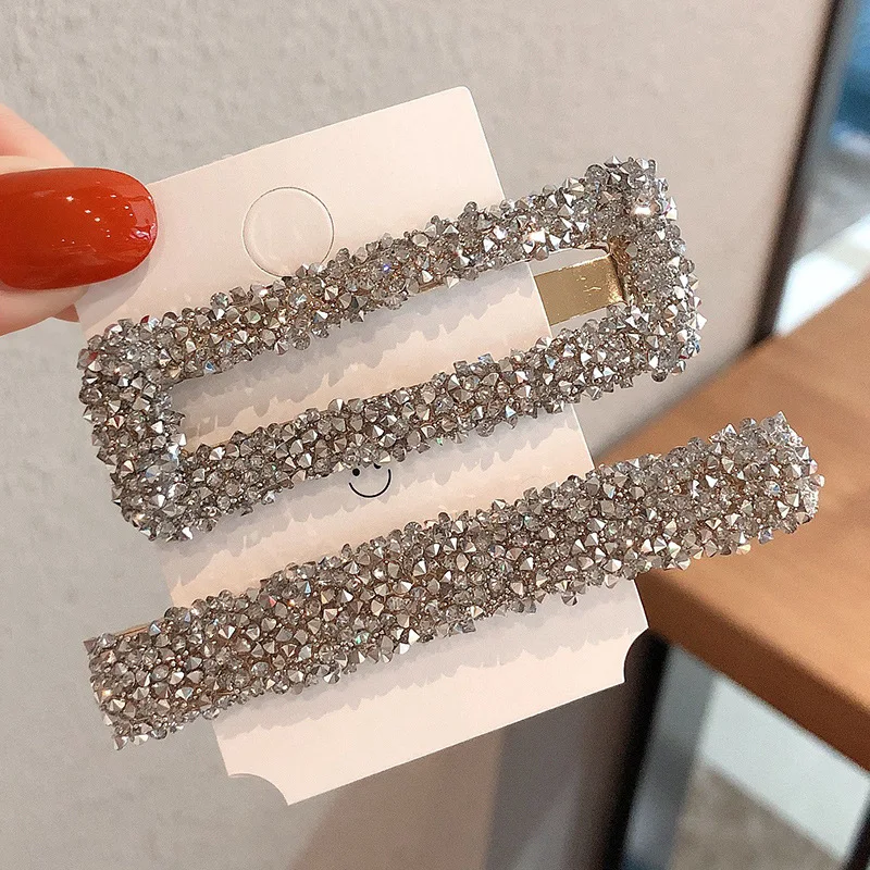 1 Set Streifen Korea Beliebte Haar Clips Mode Frau Strass Shiny Haarnadeln BB Vintage Styling Werkzeuge Barrettes Haar Zubehör – Detail 8