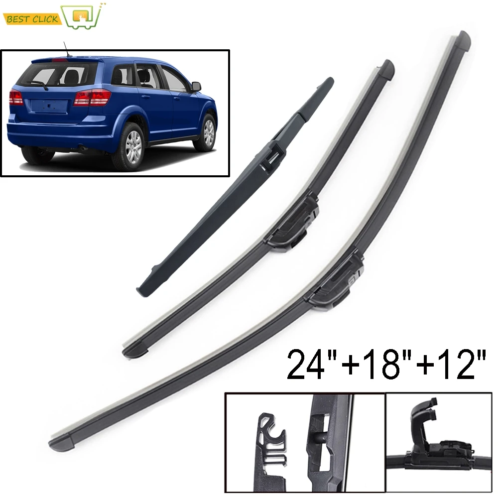 Xukey Windshield Windscreen Wiper Blades For Dodge Journey 2008- 2018 Front Rear Window 2009 2010 2011 2012 2013 2014 2015 2016