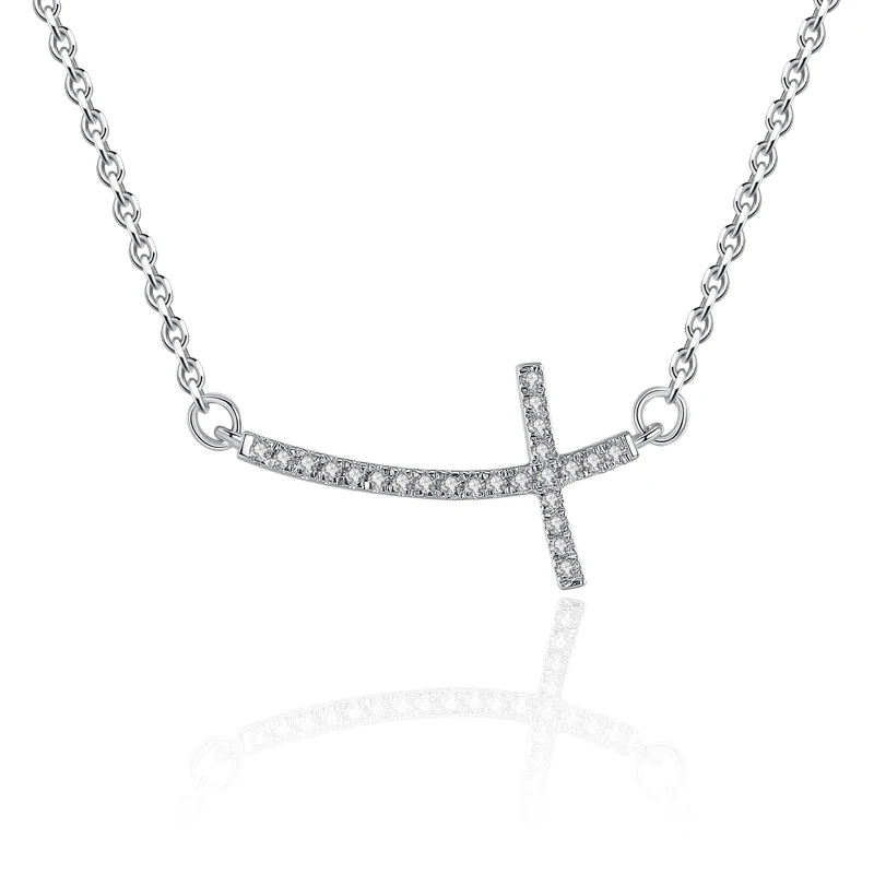 925 Sterling Silver cross zircon Necklaces & Pendants For Women Fashion Lady Festival Gift Sterling-silver-jewelry