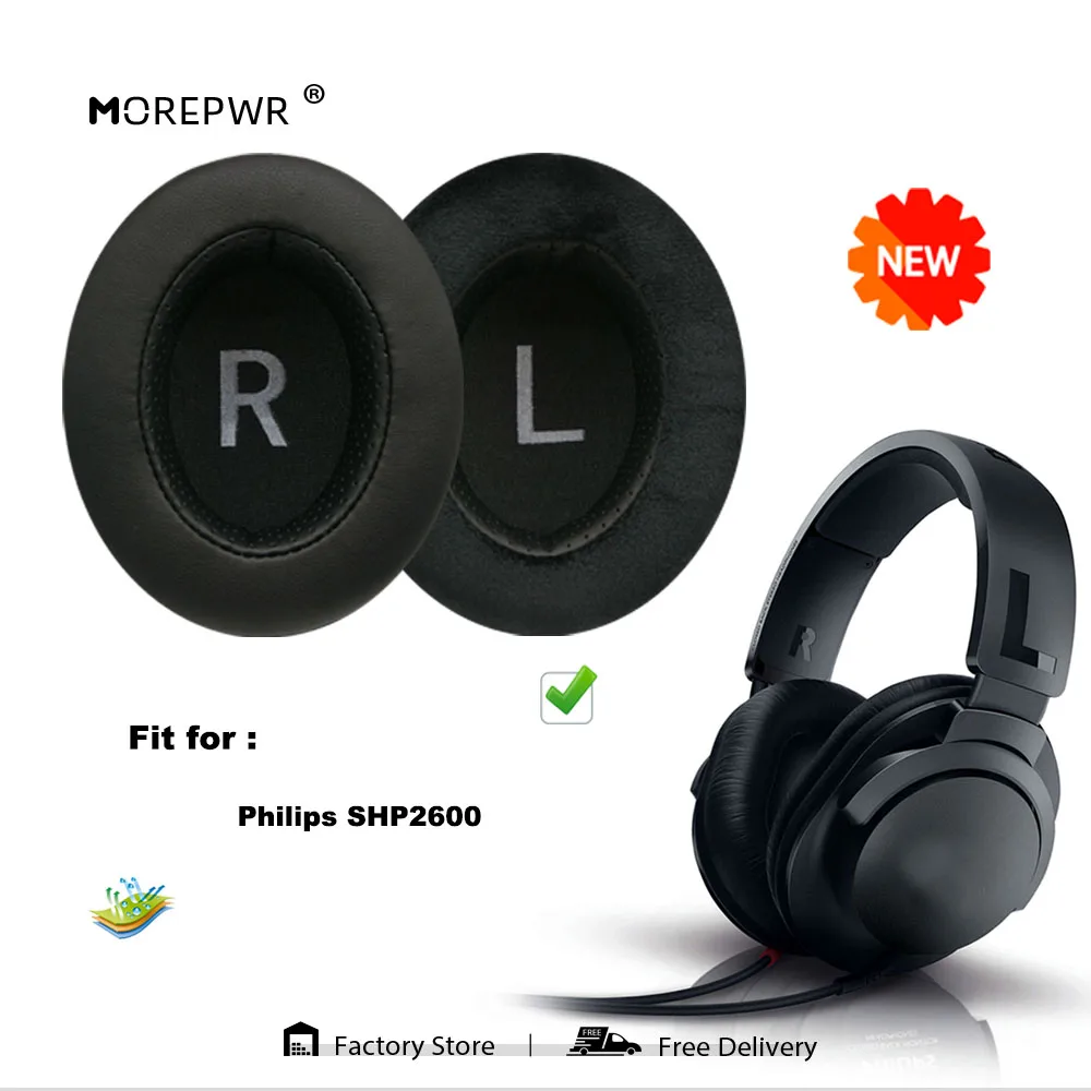 

Morepwr New Upgrade Replacement Ear Pads for Philips SHP2600 Headset Parts Leather Cushion Velvet Earmuff Earphone Sleeve