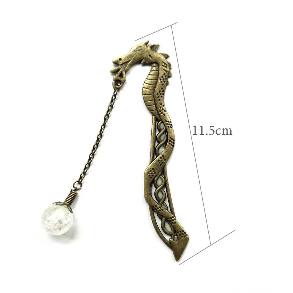 Dragon Shape Luminous ForBookmarks Retro Metal Glow In The Dark Book Marker Stationery Gift Label Read Maker ForBookmark