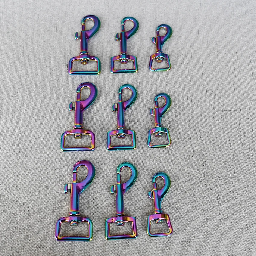 

50 Pcs/Lot 15mm 20mm 25mm Colourful Metal Safety Strong ClipsDog Leash Carabiner Snap Hook DIY Key Chain Clasps Sewing