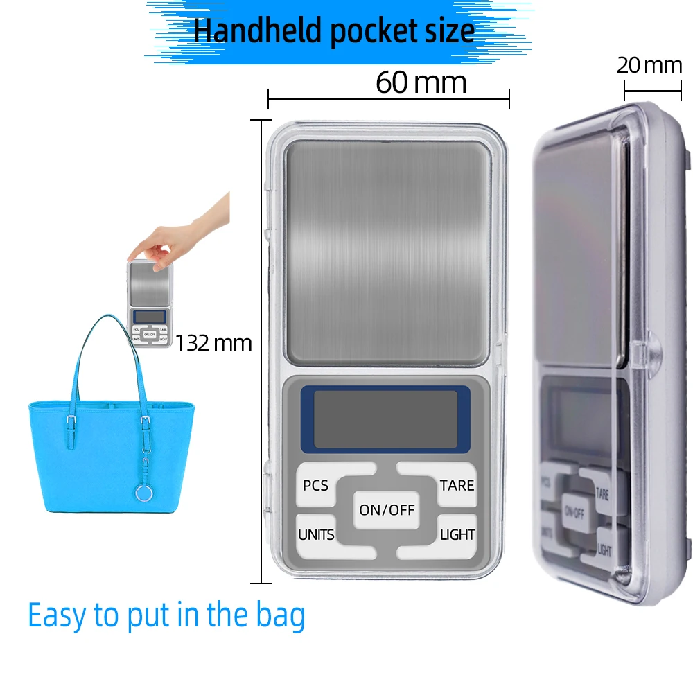 1pcs 300g/500g 0.01g 1000g 0.1g Scale Electronic Mini Digital Pocket Weight Jewelry Diomand Balance digital scale jewelry 20%off