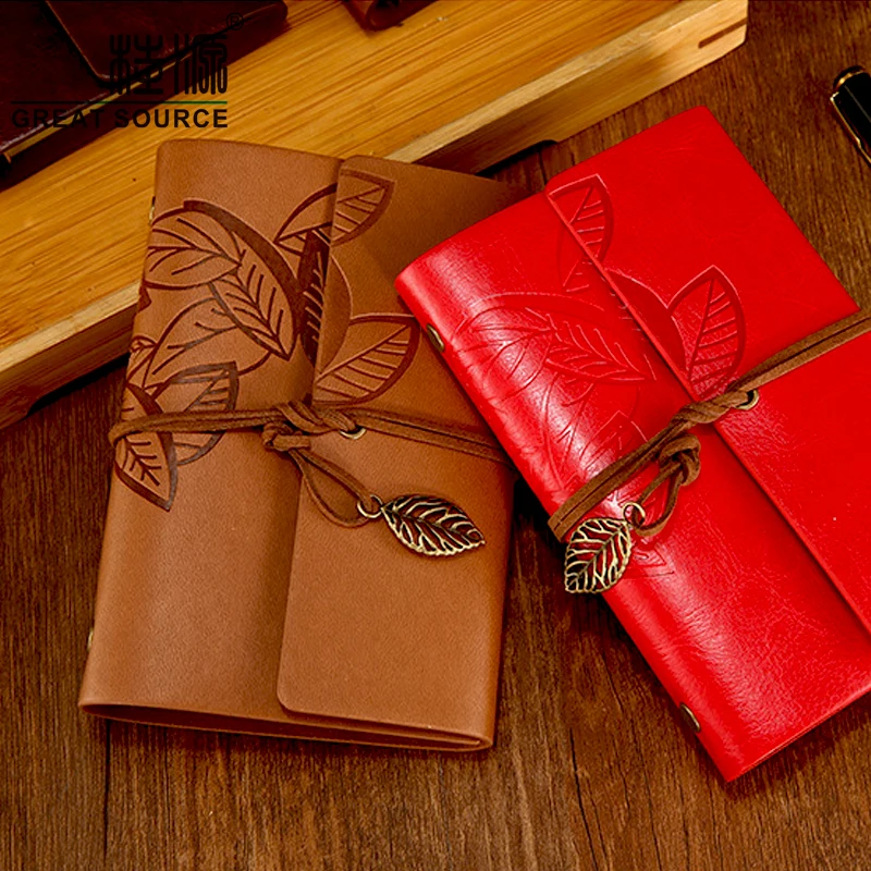 

MQQ Leather Journal Vintage Spiral Bound Sketchbook A7 Refillable Notebook Travel Diary With Kraft Blank Pages(12 PCS)