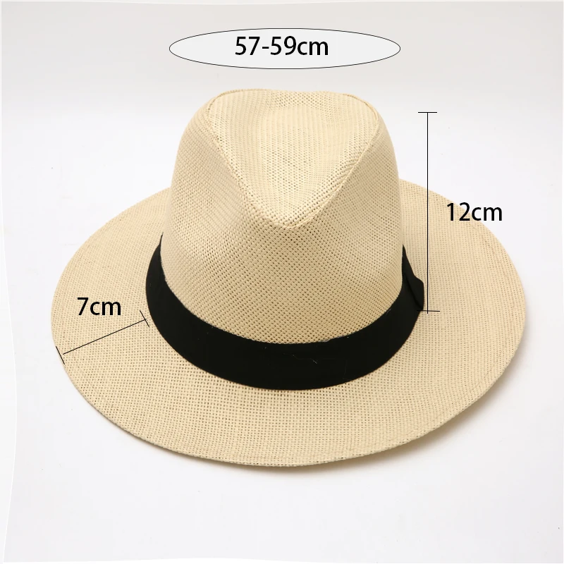 New 2021 Top Quality Women Man Straw Hat Sun Hat Wide Brim Beach Foldable Cap Big Bone Men Plus Size Fedora Hat Sunscreen