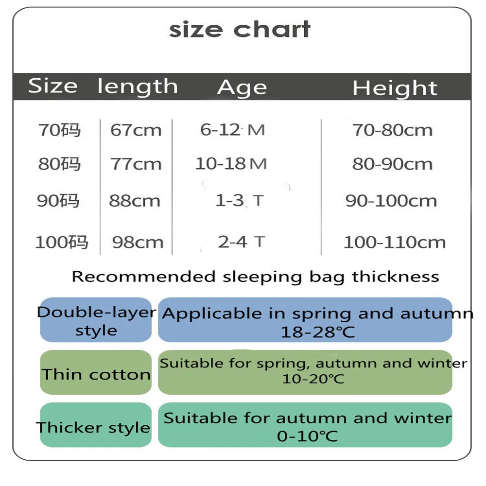 Baby Cartoon Split-legged Sleepsacks With Detachable Sleeves For Boys Girls Children\'s Sleeping Bag Autumn And Winter Thickened