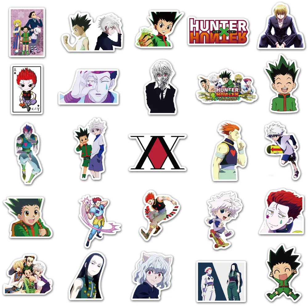 50/100pcs Anime Stickers Hunter X Hunter for Guitar Laptop Phone Motorcycle Cool Cartoon Graffiti Vinyl Decal Kids Toys