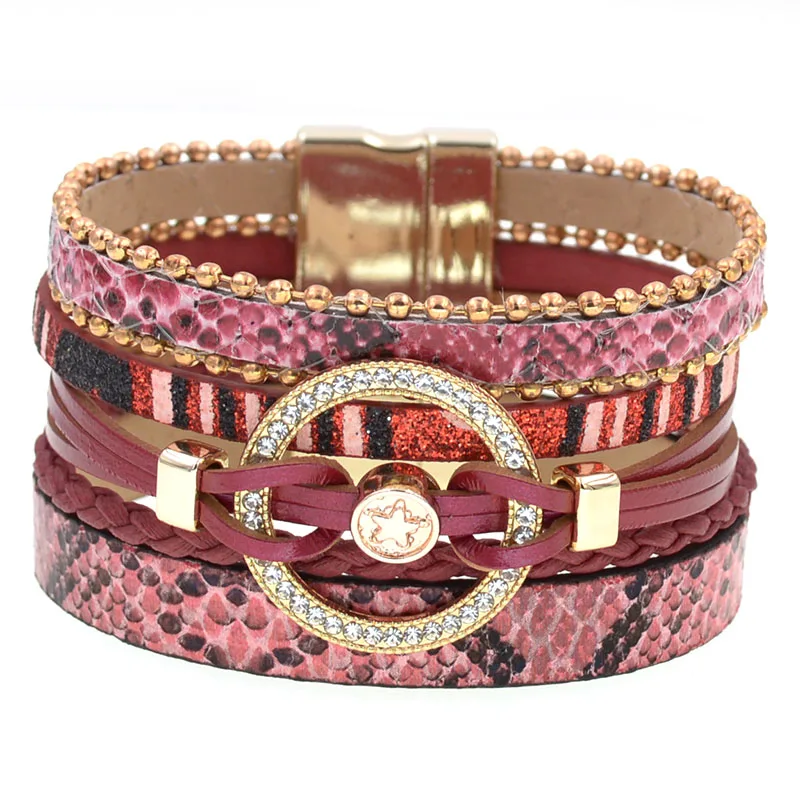 Charm Leather Bracelets For Women Trendy Boho bracelet Multilayer Wrap Bracelet women Female Jewelry