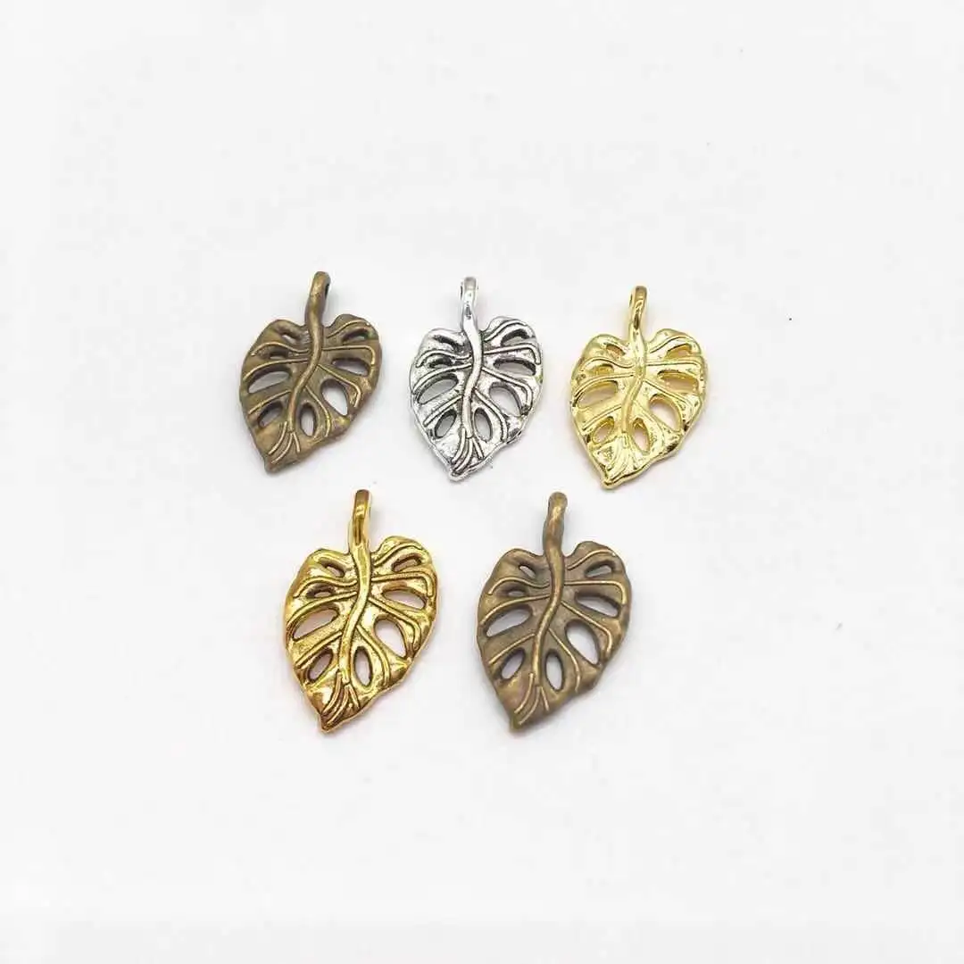 35pcs 21x12mm Tree Leaf Charms Pendants Earrings Necklace Bracelet Anklet Accessories for Jewelry Making Findings Wholesale DIY