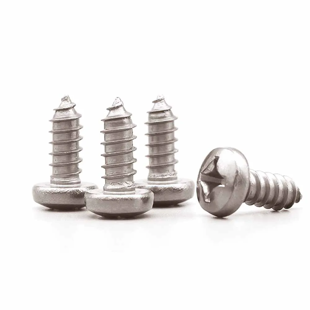 

5pcs M3 M4 M5 M6 Metric TA2 Pure Titanium Gr2 Cross Phillips Pan Round Head Self tapping Wood Screw GB845 Thread Lenth 6-30mm