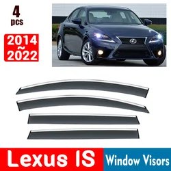 FOR Lexus IS IS250 IS350 IS300h 2014-2022 Window Visors Rain Guard Windows Rain Cover Deflector Awning Shield Vent Guard Shade
