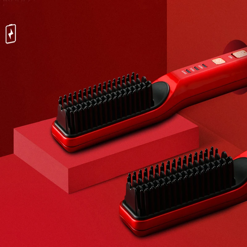 Peine alisador con pantalla Digital 3D, alisador de pelo eléctrico, herramienta de peinado