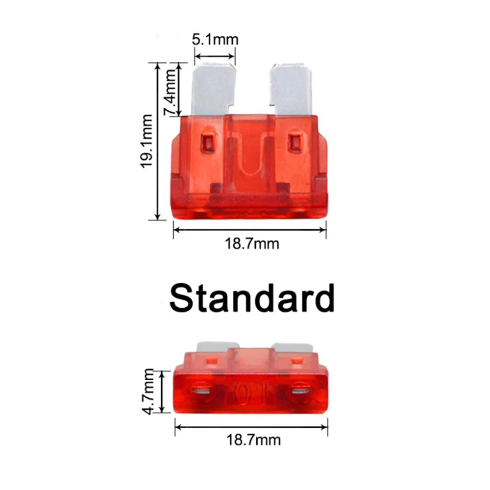 50 PCS/100 PCs Car fuses, flag fuse standard, 2A, 3A, 5A, 7.5a, 10A, 15A, 20A, 25A, 30A, 35A