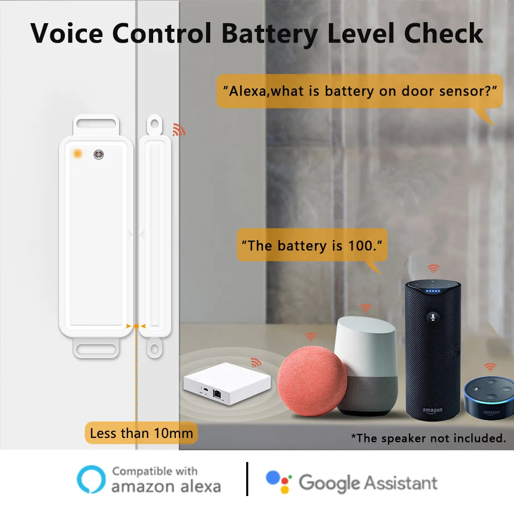 LoraTap ZigBee 3.0 Door and Window Sensor Tuya Smart Life App Open Close Detectors Voice Control via Alexa Google Home