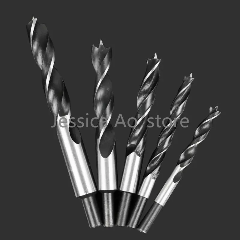 6pcs 3-10mm Sharp Drill Bits for Woodworking Three Point Bit Center Drills Electric Drill Wood Three Pointed Drill Bits