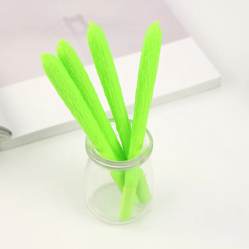 

24 Pcs Cute Creative Balsam Pear Gel Cartoon Pen Student Examination Office Sign Pen