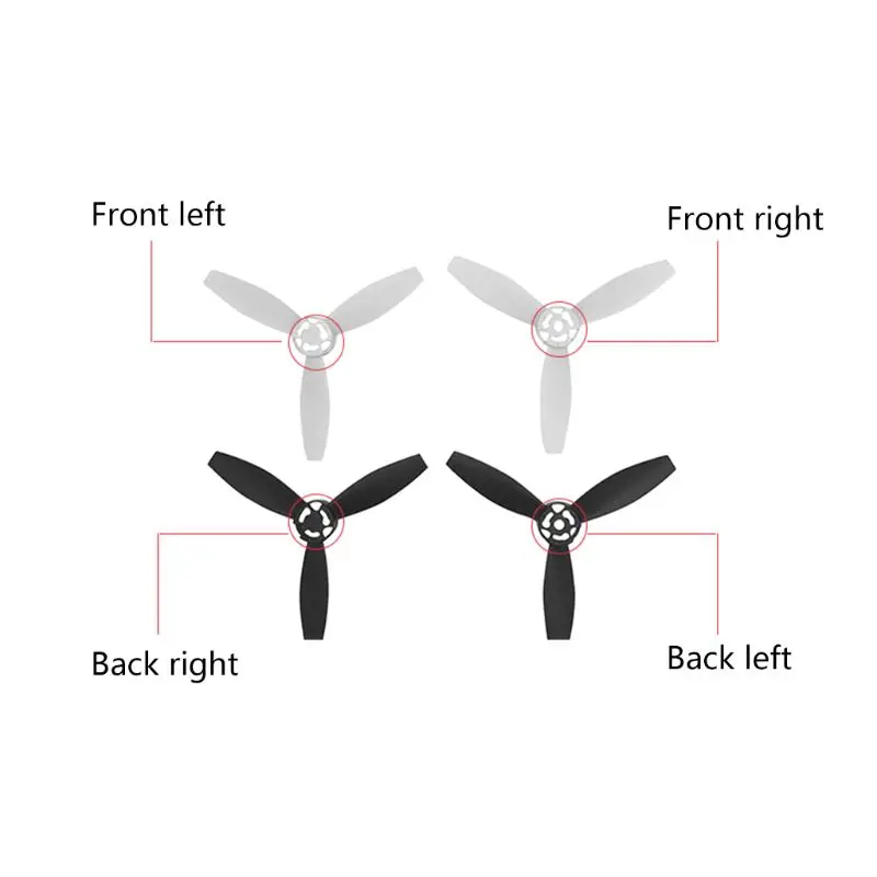 4Pcs Plastic Light Weight Golden Triangle Sirfoil Design Propellers Quick Release Prop Blade for Parrot Bebop 2 Drone/fpv2.0
