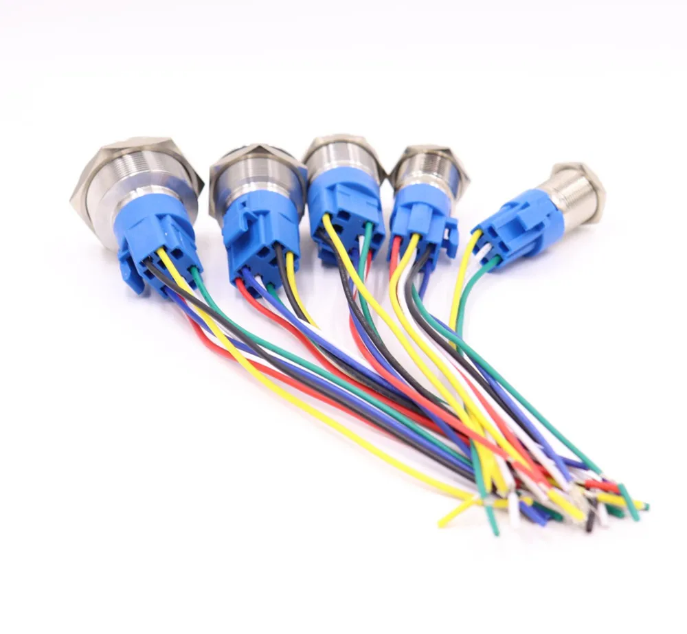 16mm 19mm 22mm new socket for metal button socket wiring 5 wire stable light indicator button terminal base