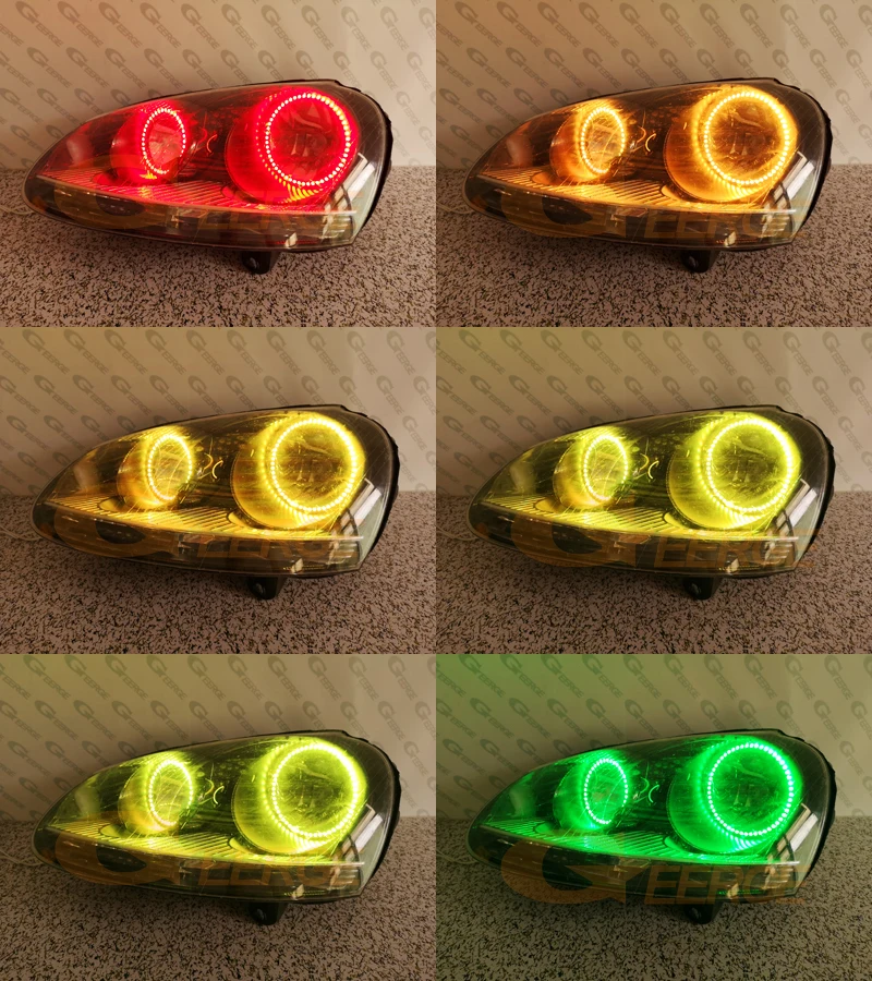 For VOLKSWAGEN VW Golf 5 V Mk5 2004-2009 BT App RF Remote Control Multi-Color Ultra Bright RGB Led Angel Eyes Kit Halo Rings
