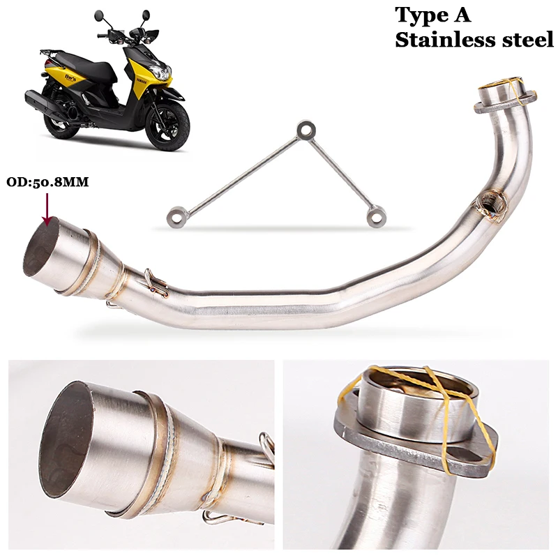 Motorcycle Exhaust Escape Titanium Alloy Connect Link Tube Front Link Pipe For Yamaha BWS 125 bws 125cc Full Systems Modified