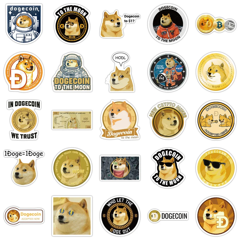 50 قطعة ملاصق بشكل الكلاب رائد الفضاء رائع Doge ملصق مائي لعبة لتقوم بها بنفسك دفتر سكيت كمبيوتر محمول الغيتار خوذة القرطاسية #5