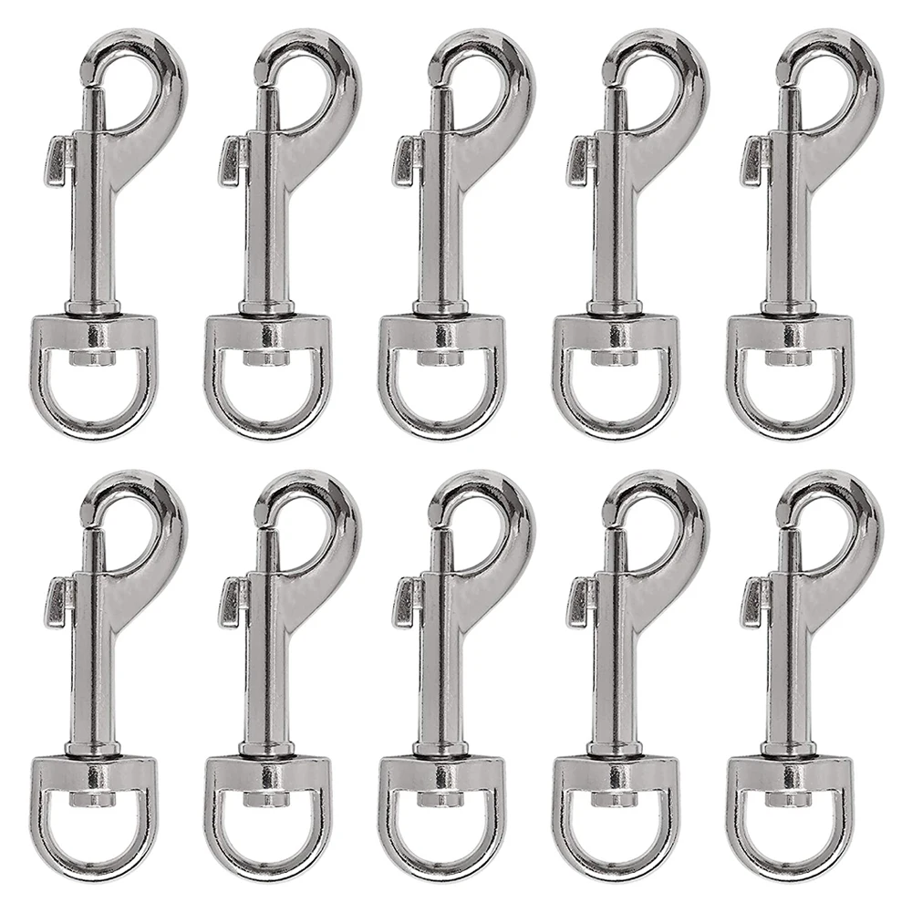 10Pcs Snap Hooks for Dog Leash Collar Linking, Heavy Duty Swivel Clasp Eye Bolt Metal Buckle Trigger Clip for Spring Pet Buckle