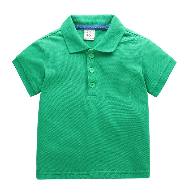 色とりどりの夏のポロシャツ,男の子用の綿の服,半袖のtシャツ,男の子用の青と白の服