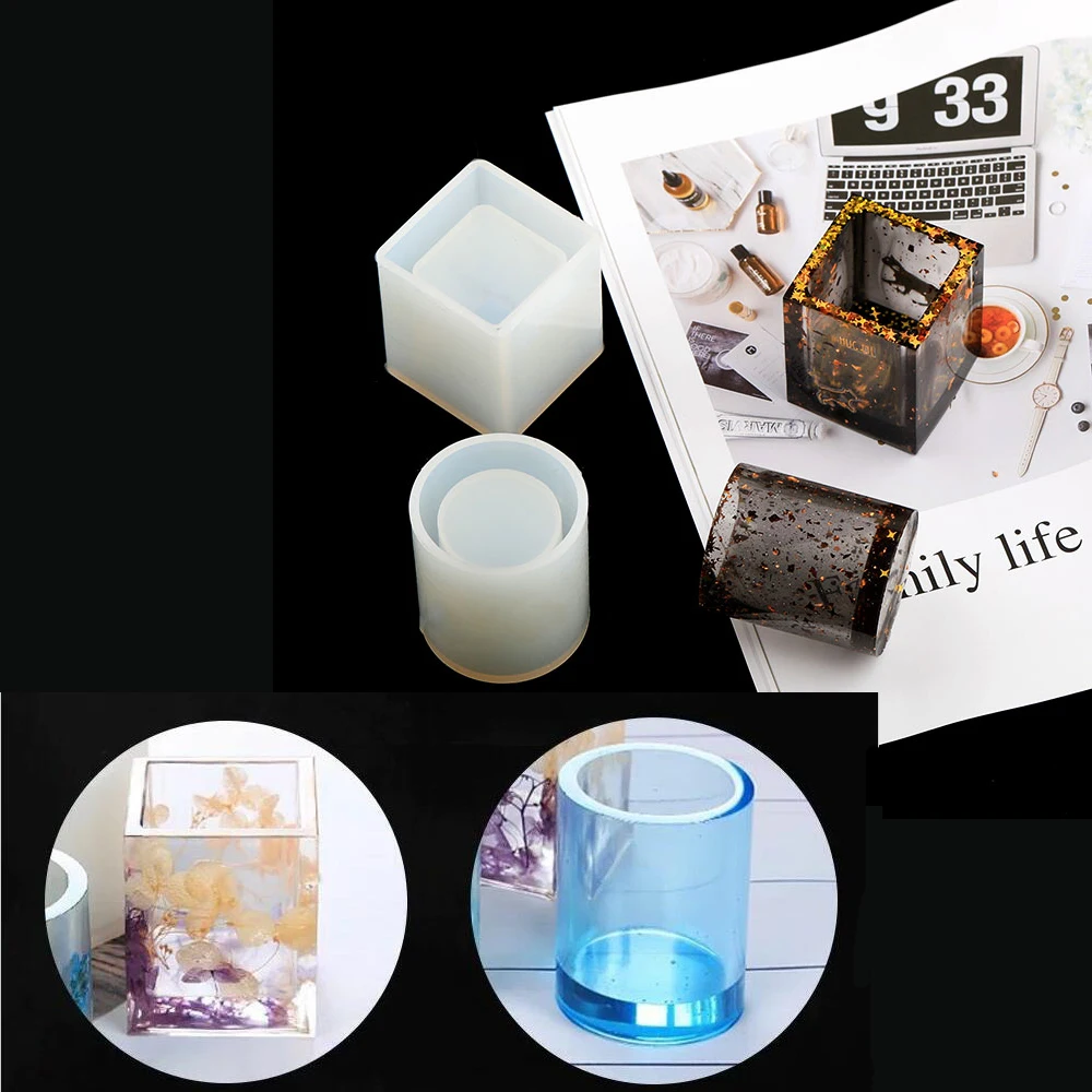 

Cuboid Cylinder Storage box Pen container Silicone Mold for Jewelry Making Resin Silicone mold tool DIY UV epoxy resin crafts