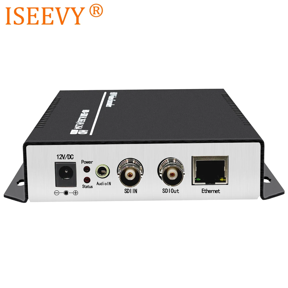 ISEEVY H.265 H.264 SDI Video Encoder SDI to IP Streamer support RTMP RTMPS RTSP UDP RTP SRT HTTP and Facebook Youtube Wowza