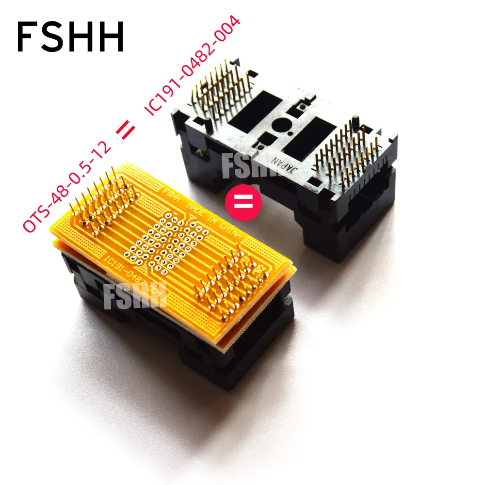 OTS48-0.5-12 بدلا من IC191-0482-004 اختبار المقبس 0.5 مللي متر TSOP48 المقبس NAND فلاش رقاقة اختبار المقبس