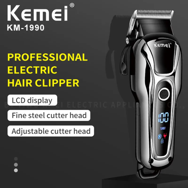 Keme 1990 Professional Two-Speeds Hair Trimmer For Men Barber Salon Hair Clipper Pro Electric Hair Cutting Machine Precision