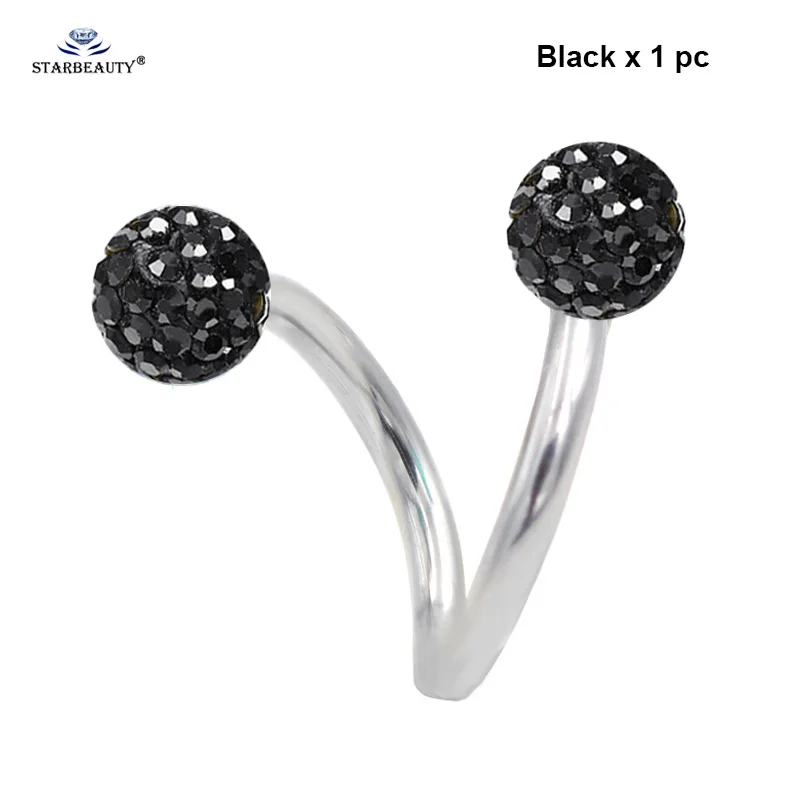 1pc 1.2*8mm S Crystal Ball Tragus Piercing Helix Piercing Oreja Cartilage Earrings Stainless Steel Ear Piercing Orelha Jewelry