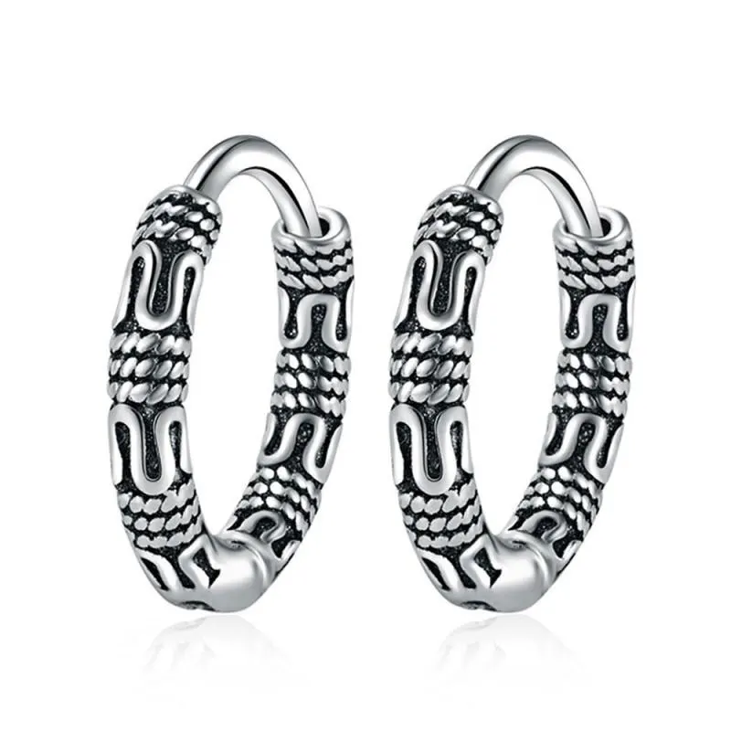 Retro Punk Small Hoop Earrings Stainless Steel Hypoallergenic Earrings for Men Women Fashion Rock Party Jewelry Gifts