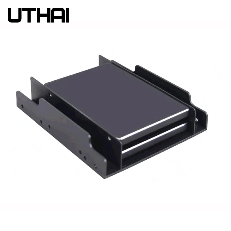 UTHAI G19 Pegangan Hard Disk Plastik Braket 2.5 Inci Hingga 3.5 Inci Lapisan Ganda Adaptor Solid State SSD Mekanis Laptop