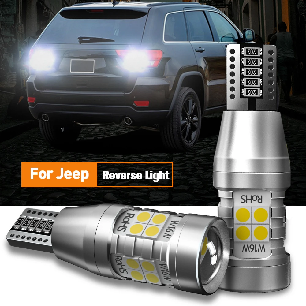 

2pcs LED Reverse Light Blub Lamp W16W T15 Canbus For Jeep Cherokee KL Compass Grand Cherokee 4 Patriot Renegade Wrangler 3 JK JL