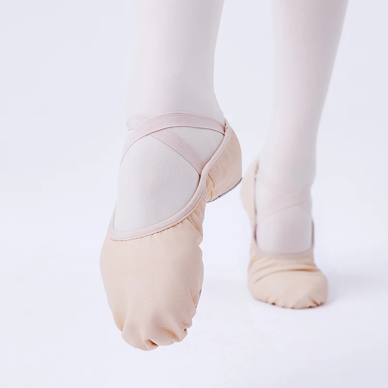 Women Leather Ballet Shoes Ballet Dance Slippers Kids Girls Split Sole Leather Shoes for Dancing