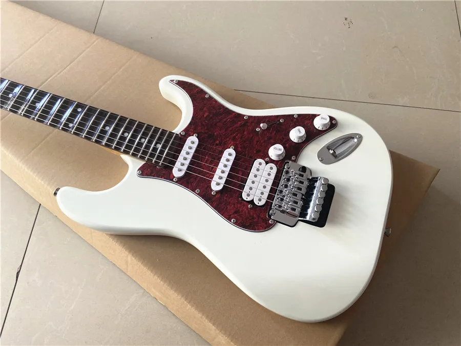 Inheriting the classic cream white double electric guitar rosewood fingerboard fan groove, can be customized