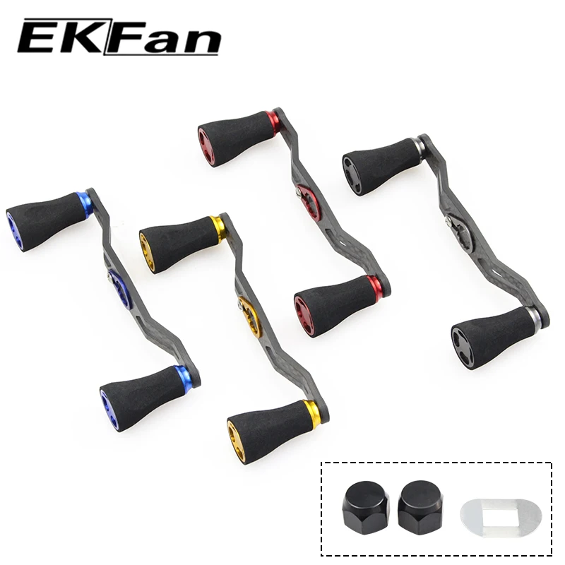 Ekfan nowy projekt 105MM węgla uchwyt z gałka EVA dla Daiwa Shimano Fishing Baitcast Reel Shimano DIY