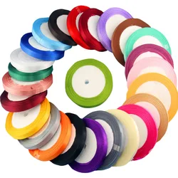 25Yards/Roll Jewelry DIY 1cm Silk Satin Polyester Ribbons for Crafts Bow Handmade Gift Wrap Party Wedding Package Decoration