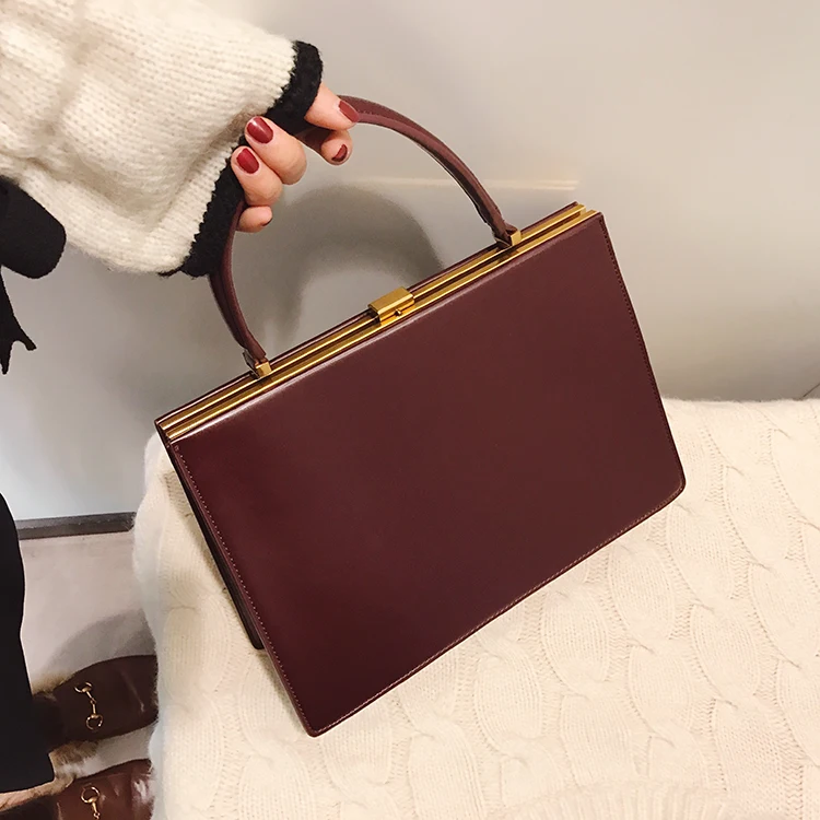 vintage big clip women handbags designer casual female large capacity tote luxury pu leather handbag ladies fashion purses 2024