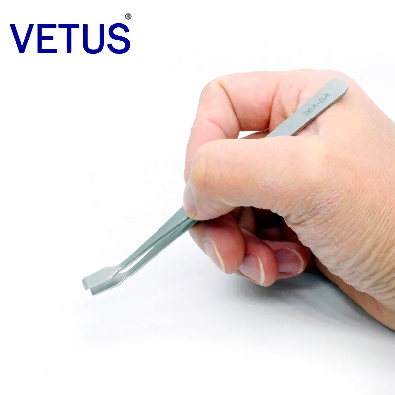 VETUS Tweezers Original 36A-SA Non-magnetic Anti Acid Corrosion Resistant High Precision for  Stamp Stainless Steel Clamp