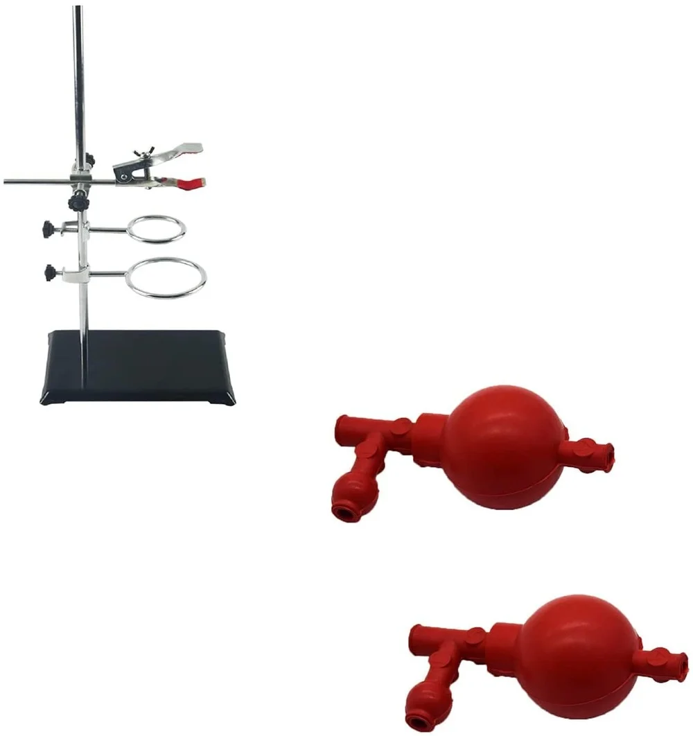 Product Image Laboratory Grade Metalware Set-with Support Stand 2Retort Rings Rod(Length19.7