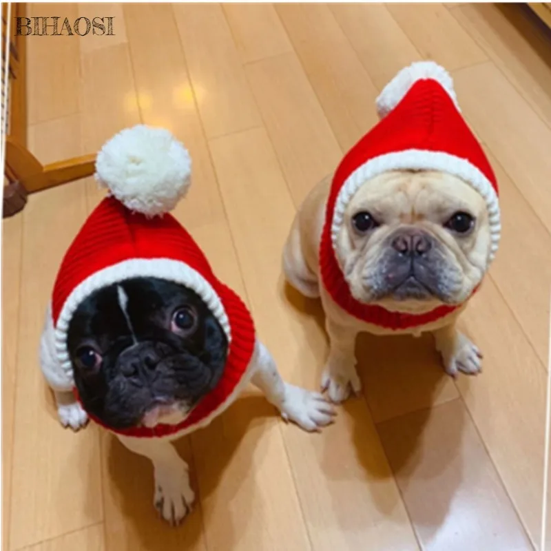 Autumn winter Pet Cosplay DIY Cap Christmas Warm Small Cat Hats Pug Dog Accessories For Small Medium Large Dogs Costume Decor