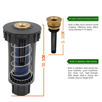 90/180/360 Degree Lawn Spray Nozzle Popup Sprinklers Plastic Adjustable Garden Watering Sprinkler Head