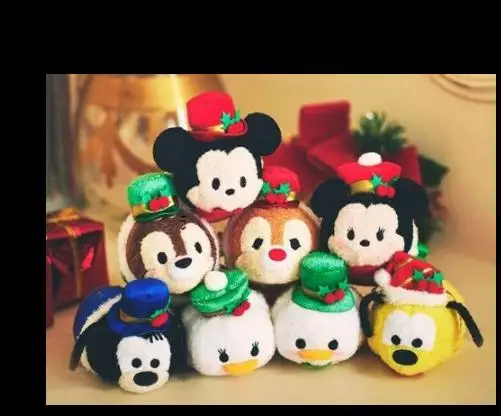 Japan 2019 Christmas  Plush DOLL Mickey Minnie Donald Pluto Goofy Chip  Dale