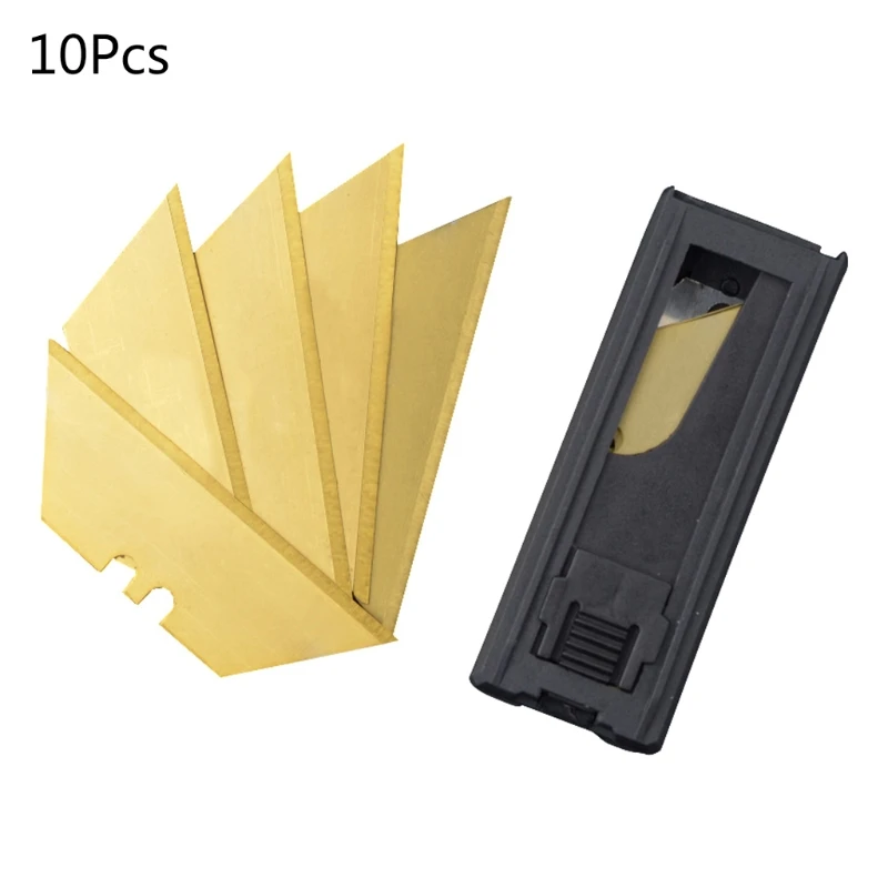 

L38A 10 Pack Utility Knife Blades Replacement Blades SK5 High Carbon Steel Razor Blades Box Cutter Blade - Sharp, Durable