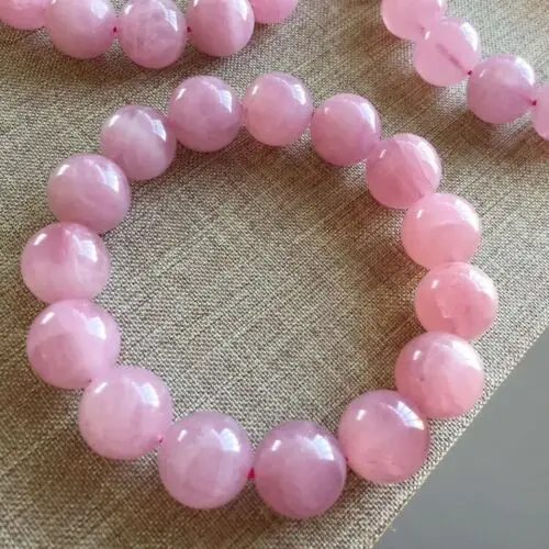 Natural Pink Rose Quartz Women Bracelet Madagascar Rose Quartz Stretch 11mm 12mm 13mm 14mm Round Beads Bracelet Jewelry AAAAA