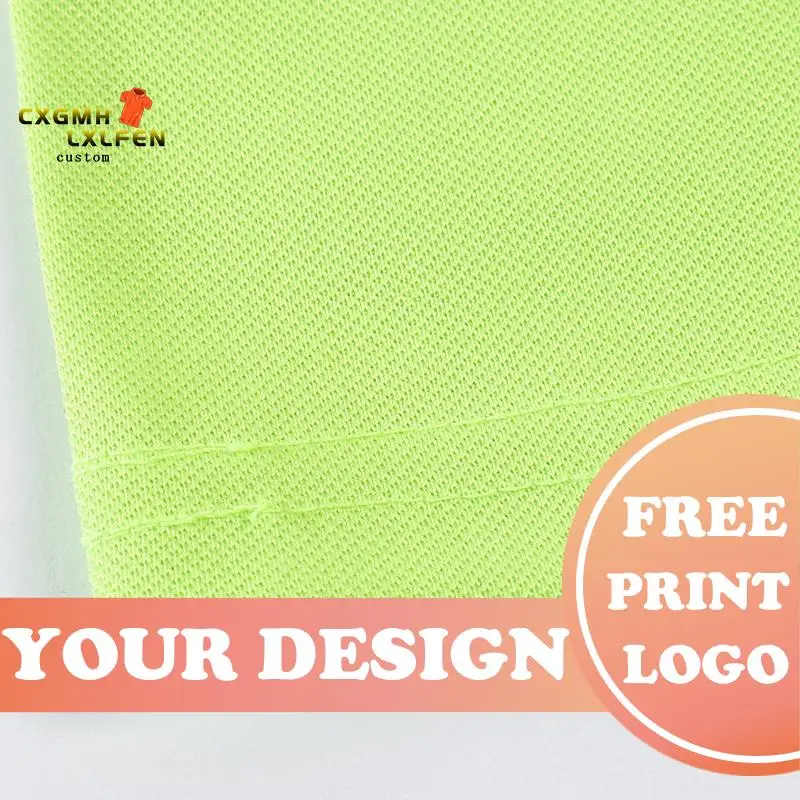 Top Quality Summer Short Sleeve Solid Classic Polo Shirts Custom Printed Design Photo Logo For Business Staff Company Uniform