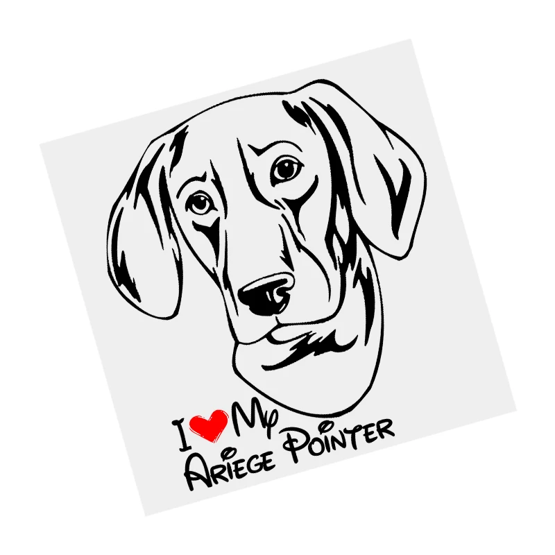 

S61444# I Love My Ariege Pointer Dog Black Transparent Car Sticker Vinyl Decal Waterproof Decors for Motorcycle Bumper